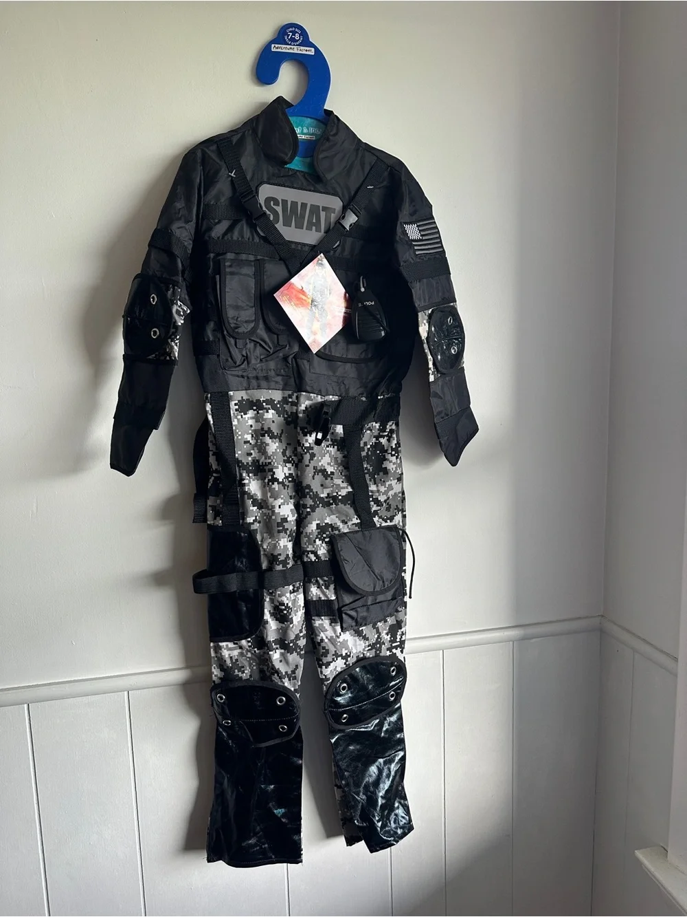 Teetot Kids SWAT Costume Camo Jumpsuit Tactical Vest 7-8